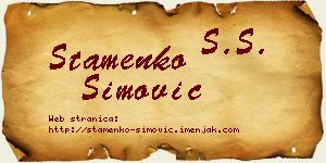 Stamenko Simović vizit kartica